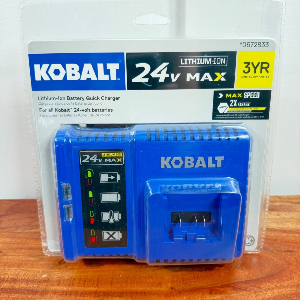 Kobalt 24V Max Lithium-Ion Battery Quick Charger KRC 2490-03 Blue New